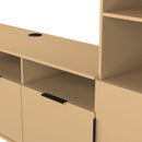 Havana Multi-Media Set (Tall Upright LH, TV Unity, Tall Upright RH & Upper Unit) In Yellow Matt