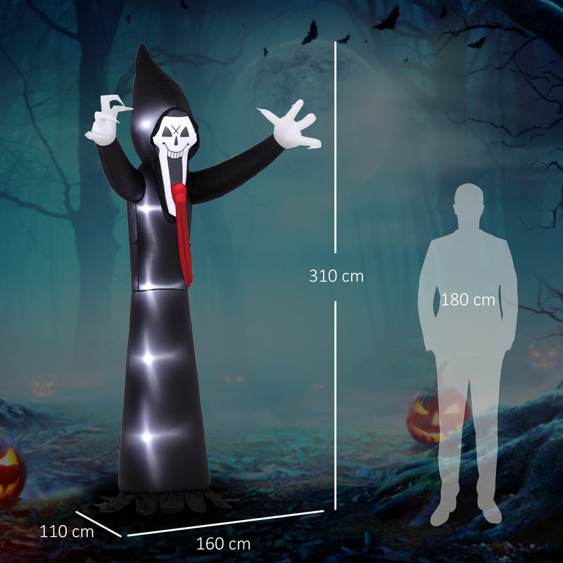 Outsunny 10 FT Grim Reaper Halloween Inflatable for Indoor, Outdoor Party