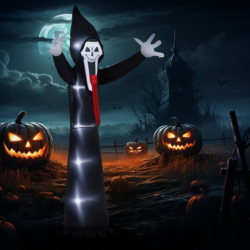 Outsunny 10 FT Grim Reaper Halloween Inflatable for Indoor, Outdoor Party