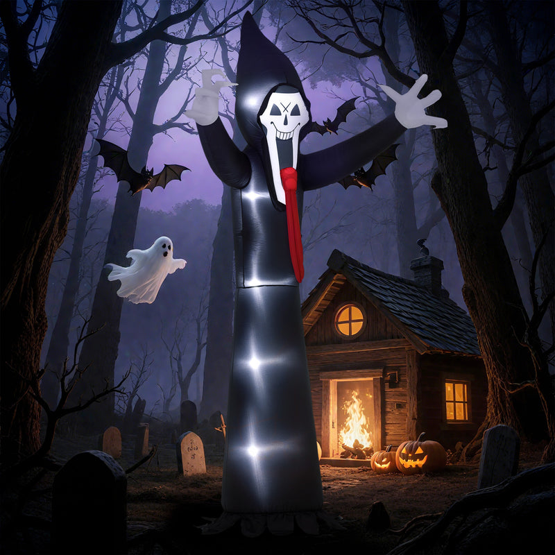Outsunny 10 FT Grim Reaper Halloween Inflatable for Indoor, Outdoor Party