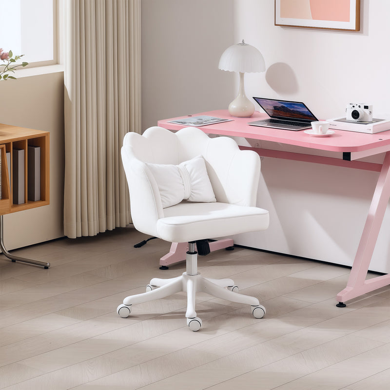 HOMCOM Armless Desk Chair Home Office Chair w/ Wide Seat Tilt Function