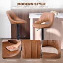 HOMCOM Barstools Set Of 2, Dining Stools With Backrest And Footrest, Brown