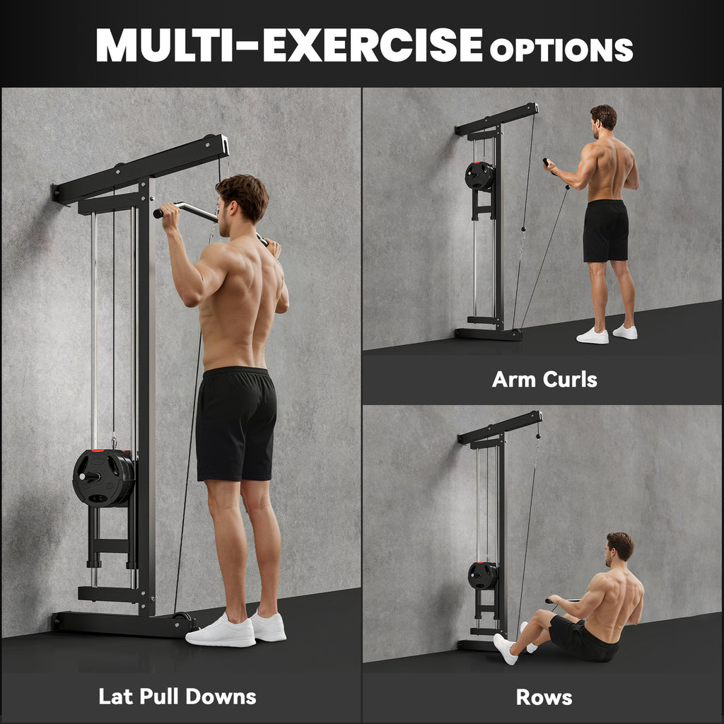 Fix Pulldown Machine SPORTNOW Wall Mounted Crossover Cable Machine Lat Pull Down Machine
