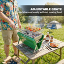 Outsunny Charcoal BBQ Grill Portable with Tilting Grate Dark Green