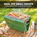 Outsunny Charcoal BBQ Grill Portable with Tilting Grate Dark Green