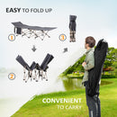 Outsunny Single Portable Outdoor Military Sleeping Bed Camping Cot Grey