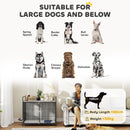 PawHut Dog Crate Furniture with Rotating Bowl Holder for Large Dogs, Grey