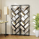 HOMCOM 10 Tier Tree Bookshelf Industrial Tall Bookcase Grey Black
