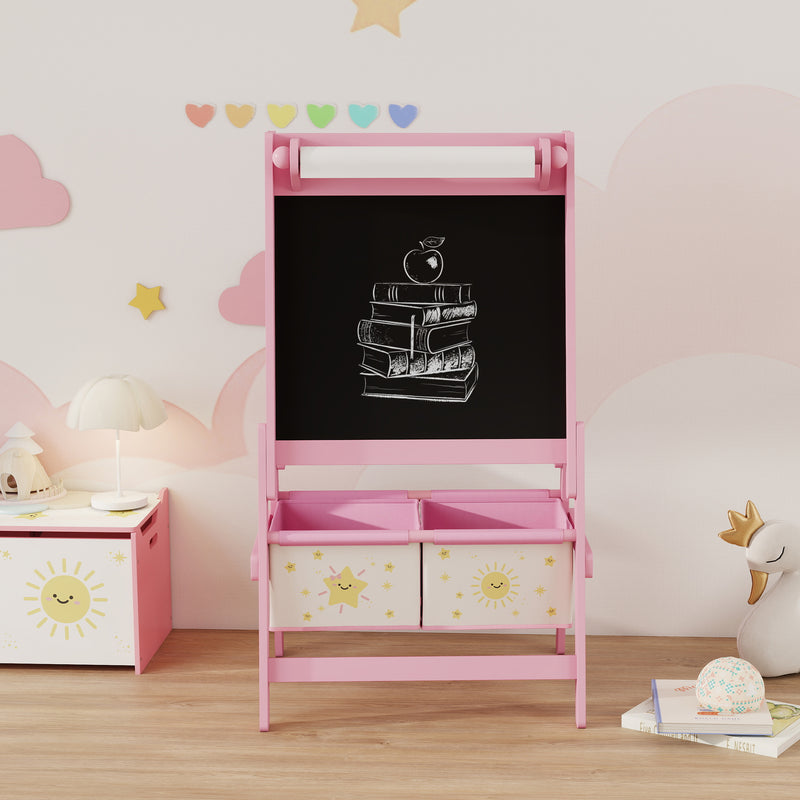 AIYAPLAY 3-in-1 Kids Easel, Double-Sided Art Easel with Paper Roll