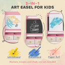 AIYAPLAY 3-in-1 Kids Easel, Double-Sided Art Easel with Paper Roll