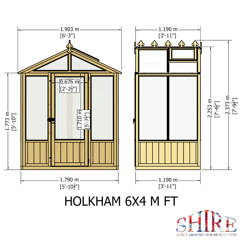Holkham 4 Ft X 6 Ft Greenhouse