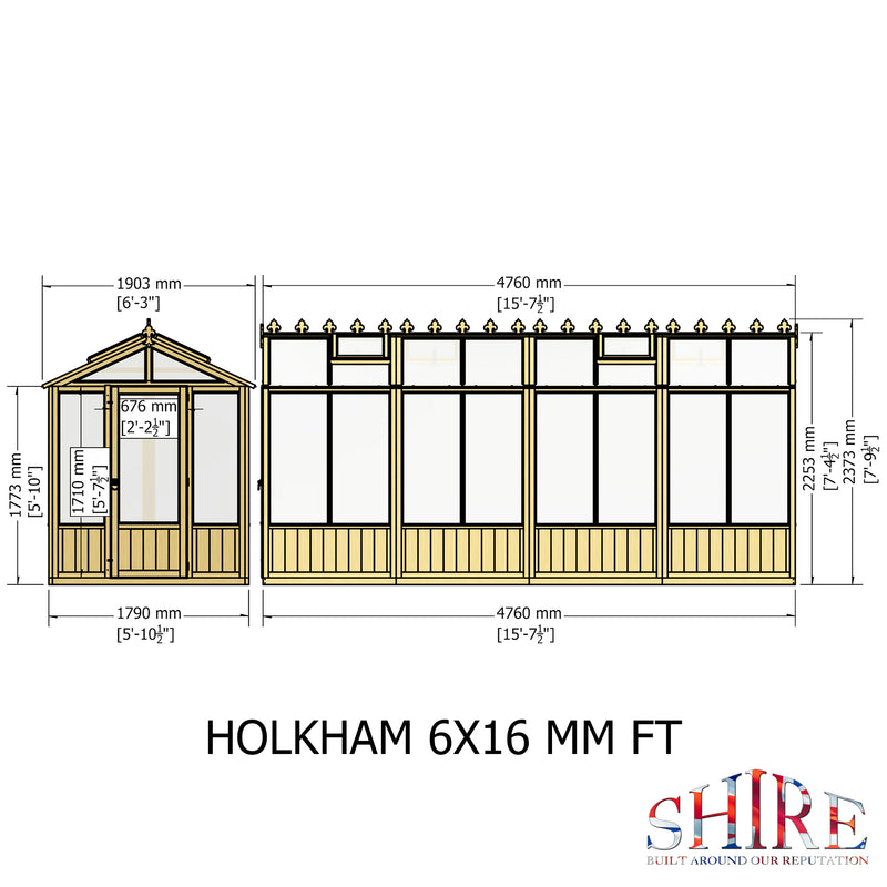 Holkham 16 Ft X 6 Ft Greenhouse