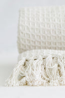 Honeycomb - Recycled Cotton Throw in Ivory
