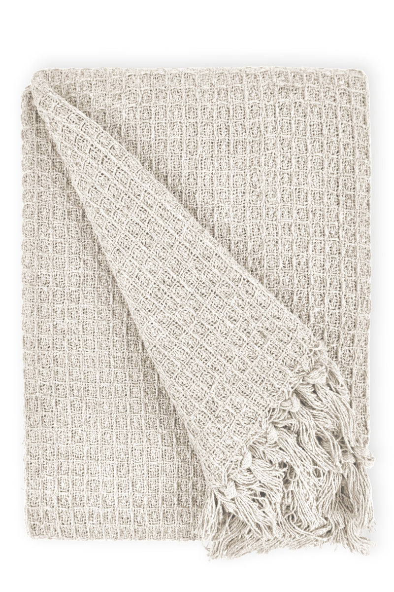 Honeycomb - Recycled Cotton Throw in Ivory