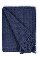 Honeycomb - Recycled Cotton Throw in Navy