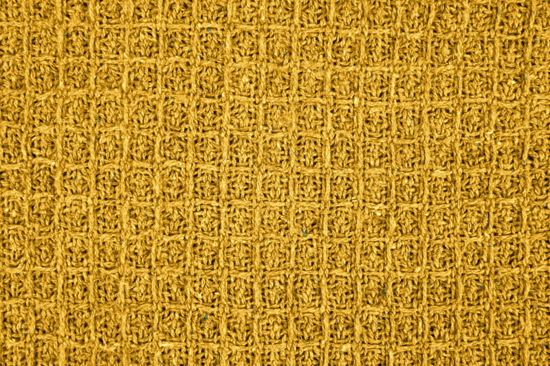Honeycomb - Recycled Cotton Throw in Ochre