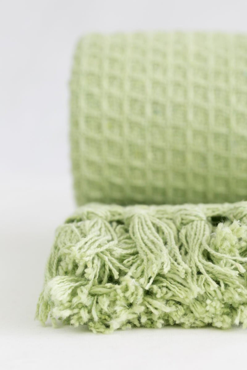 Honeycomb - Recycled Cotton Throw in Pistachio