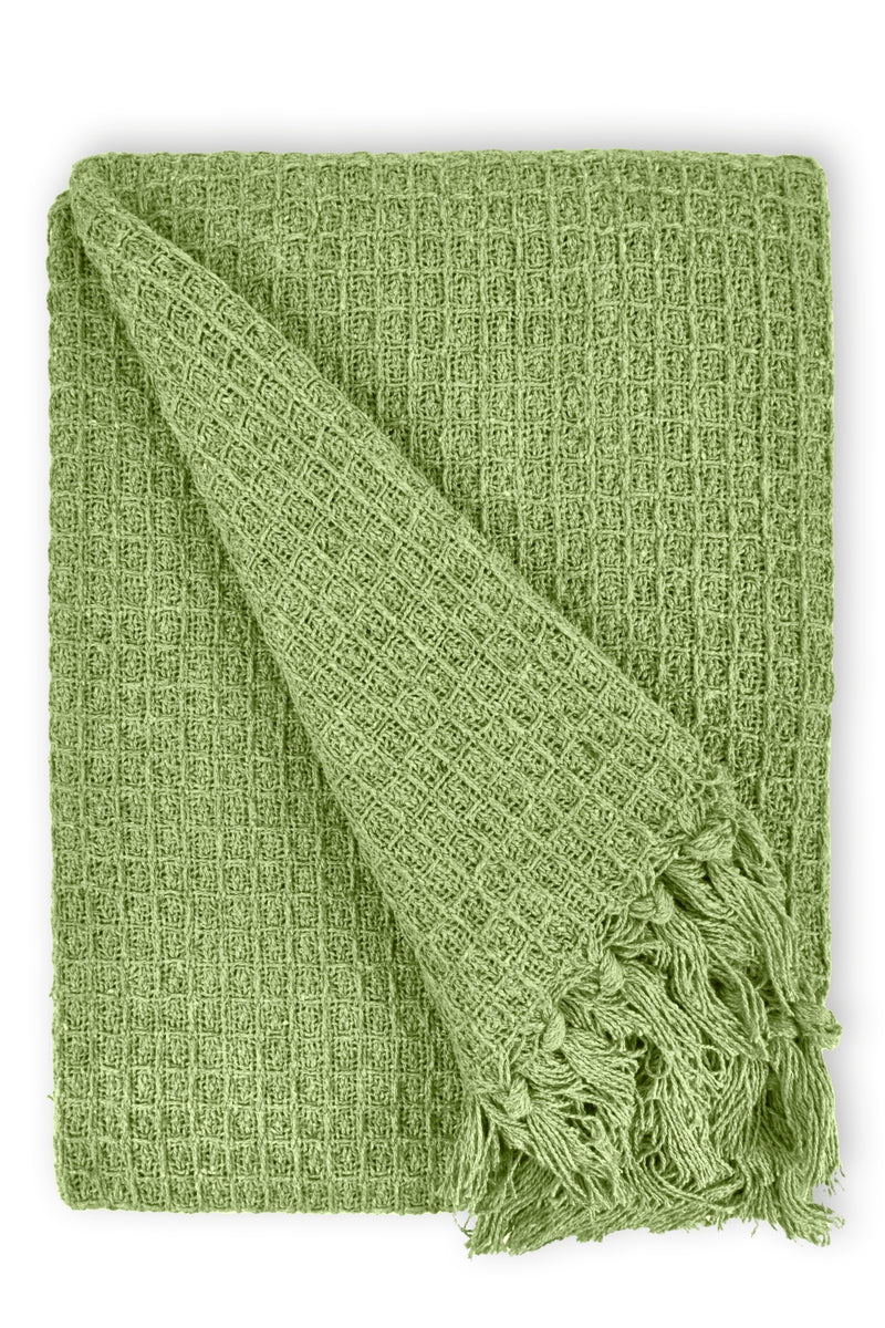 Honeycomb - Recycled Cotton Throw in Pistachio