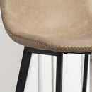 HOMCOM Bar Stools Set of 2, Bar Chairs with Back and Steel Legs, Light Brown