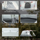 Outsunny 6-8 Person Tunnel Tent, Two-room Camping Tent with Carry Bag, Grey