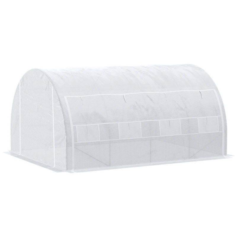 Outsunny Greenhouse Polytunnel 4x3x2m - White