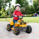 AIYAPLAY 6V Electric Quad Bike For Kids W/ Forward Backward - Yellow/Pink