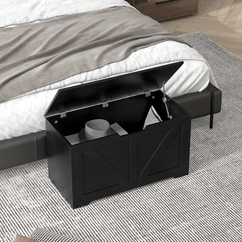 HOMCOM Storage Trunk for Living Room, with Safety Hinges 80cm