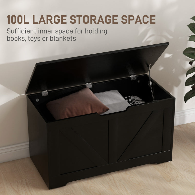 HOMCOM Storage Trunk for Living Room, with Safety Hinges 80cm