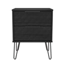 Harlequin 2 Drawer Bedside in Black Ash - Ready Assembled