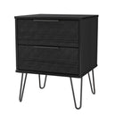 Harlequin 2 Drawer Bedside in Black Ash - Ready Assembled