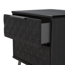 Harlequin 2 Drawer Bedside in Black Ash - Ready Assembled