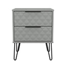 Harlequin 2 Drawer Bedside in Dusk Grey - Ready Assembled