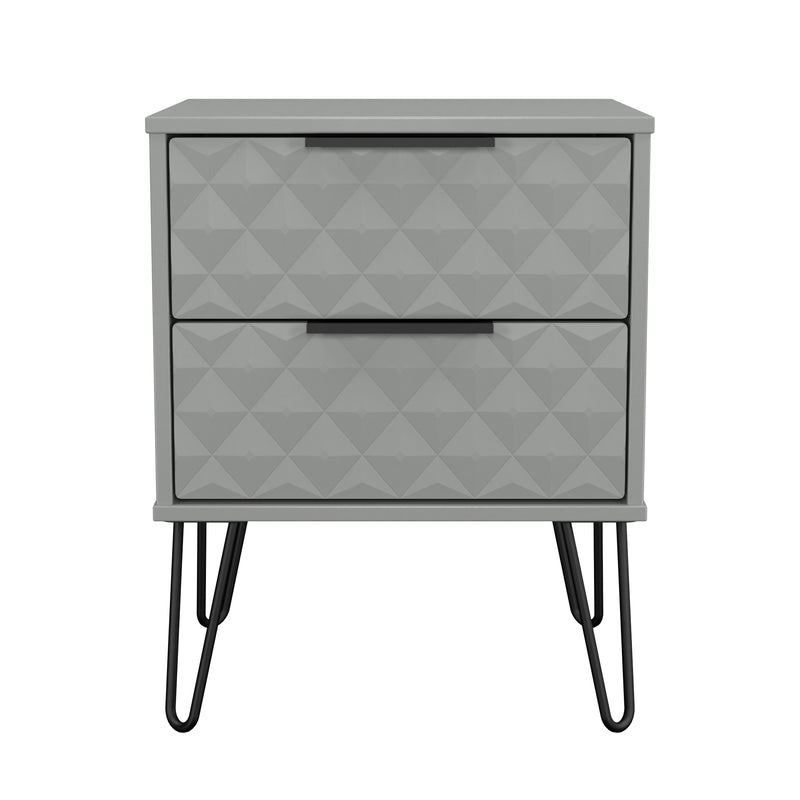 Harlequin 2 Drawer Bedside in Dusk Grey - Ready Assembled