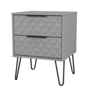 Harlequin 2 Drawer Bedside in Dusk Grey - Ready Assembled