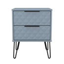 Harlequin 2 Drawer Bedside in Denim Blue - Ready Assembled