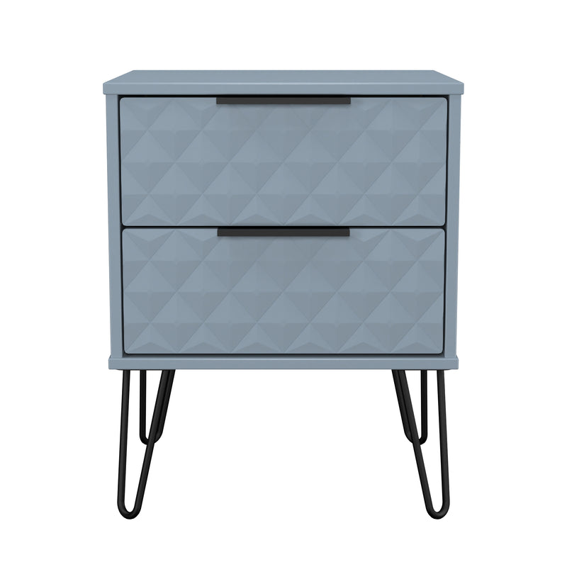 Harlequin 2 Drawer Bedside in Denim Blue - Ready Assembled