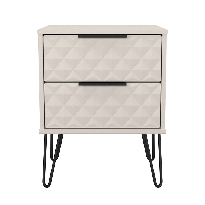 Harlequin 2 Drawer Bedside in Kashmir Matt - Ready Assembled