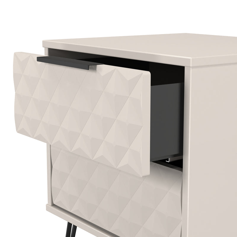 Harlequin 2 Drawer Bedside in Kashmir Matt - Ready Assembled