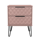 Harlequin 2 Drawer Bedside in Kobe Pink - Ready Assembled