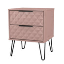 Harlequin 2 Drawer Bedside in Kobe Pink - Ready Assembled