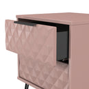 Harlequin 2 Drawer Bedside in Kobe Pink - Ready Assembled