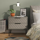 Harlequin 2 Drawer Side Table in Dusk Grey - Ready Assembled