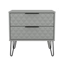 Harlequin 2 Drawer Side Table in Dusk Grey - Ready Assembled