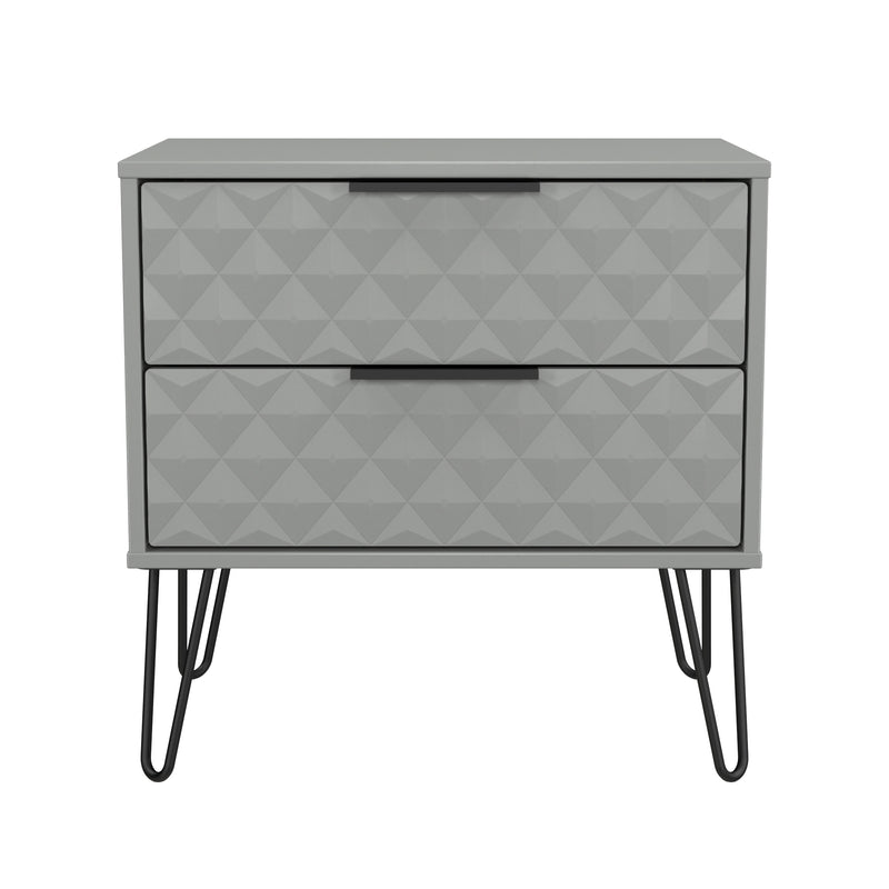 Harlequin 2 Drawer Side Table in Dusk Grey - Ready Assembled