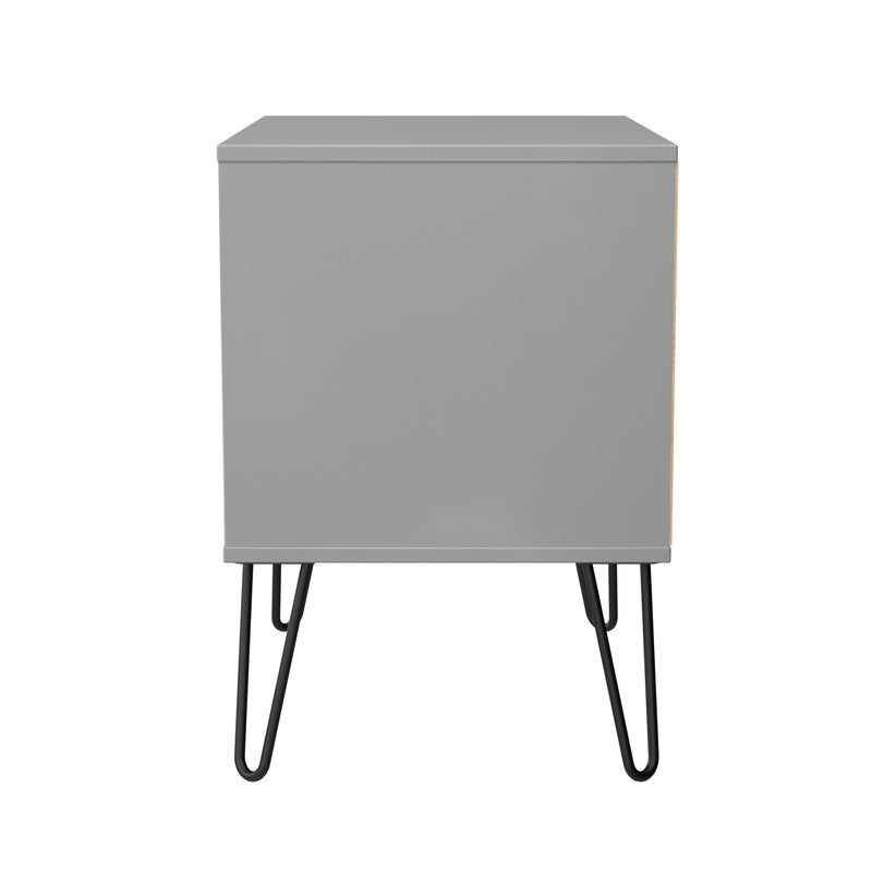Harlequin 2 Drawer Side Table in Dusk Grey - Ready Assembled