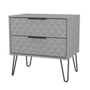 Harlequin 2 Drawer Side Table in Dusk Grey - Ready Assembled