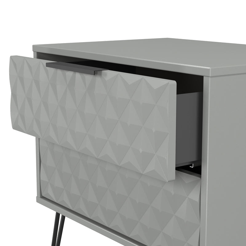 Harlequin 2 Drawer Side Table in Dusk Grey - Ready Assembled