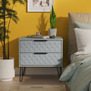 Harlequin 2 Drawer Side Table in Denim Blue - Ready Assembled
