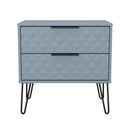 Harlequin 2 Drawer Side Table in Denim Blue - Ready Assembled