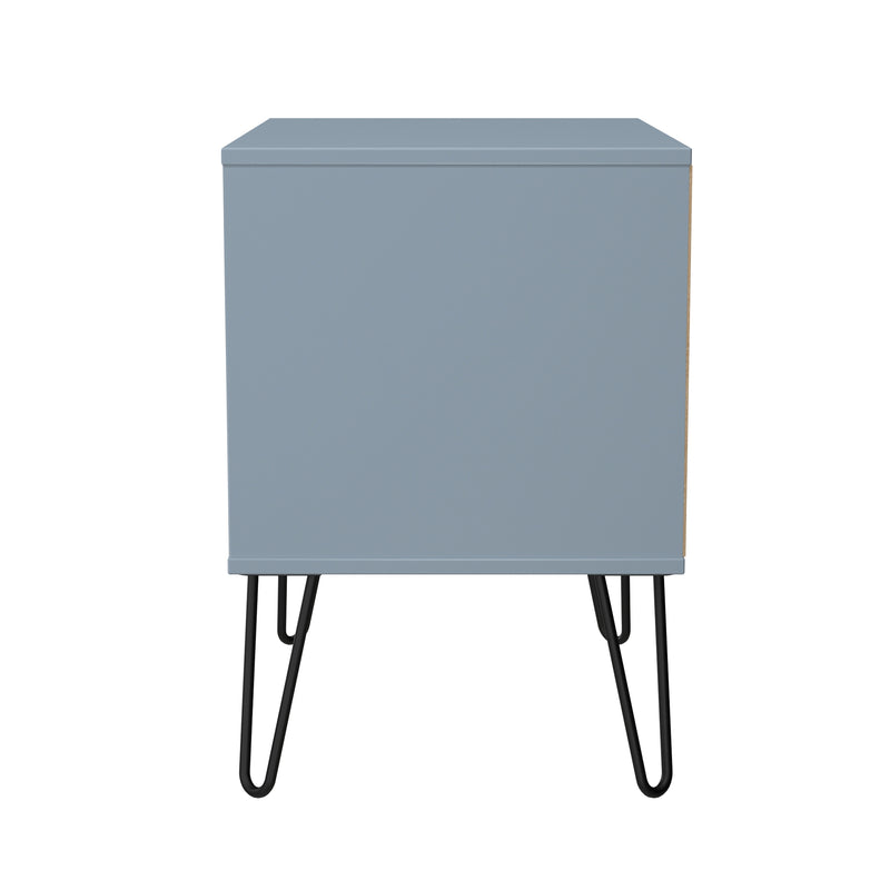 Harlequin 2 Drawer Side Table in Denim Blue - Ready Assembled